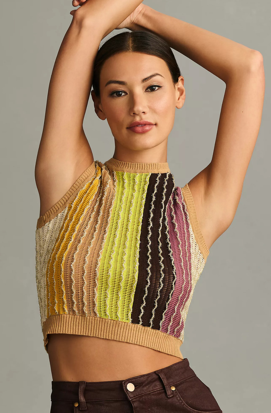 Eva Franco Crewneck Knit Vest - New Medium